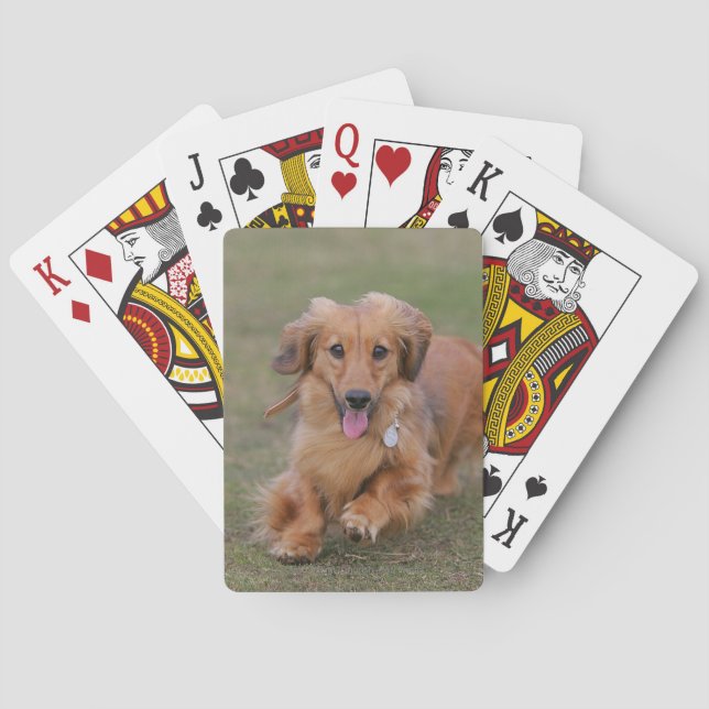 Miniture Dachshund Running Playing Cards (Back)