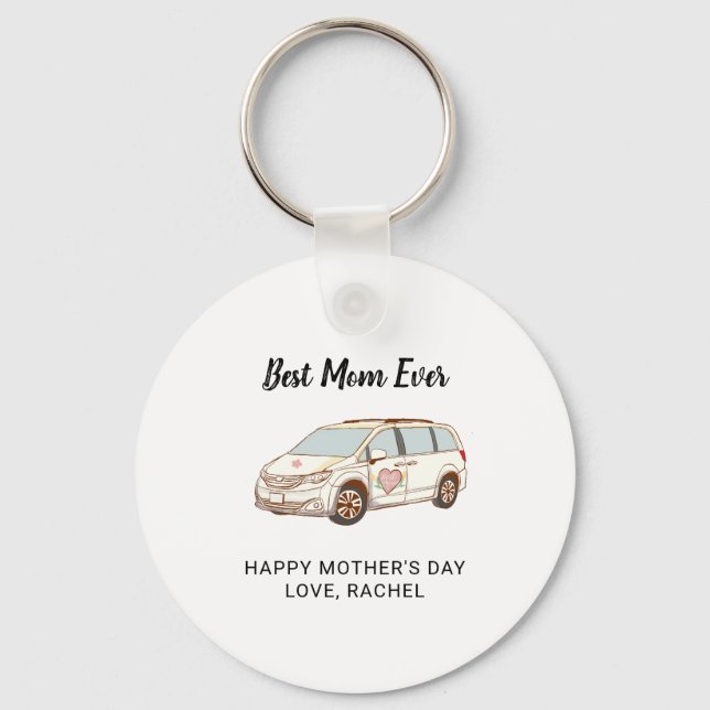 Minivan Mom Mother's Day Cute Best Mom Keychain (Front)
