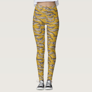 minke whales gold leggings