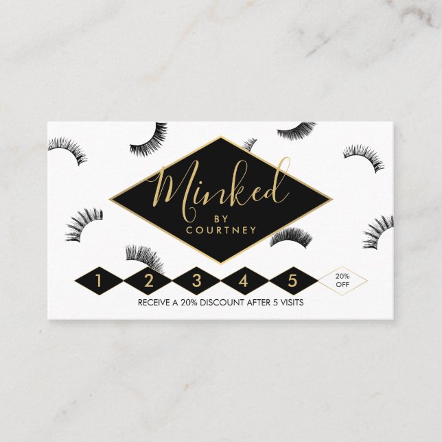 Minked Text Lashes Pattern White/Black Loyalty (Front)