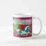 MinkMug Holiday Horses for Christmas Coffee Mug<br><div class="desc">Who doesn't love a unique, artisan mug for a gift? Especially when you can stuff it with all sorts of other goodies like candy, cocoa mixes or even cakes and cookies! In particular, this colourful mug features my original designs of stylized horses, delivering to you the special magic of this...</div>