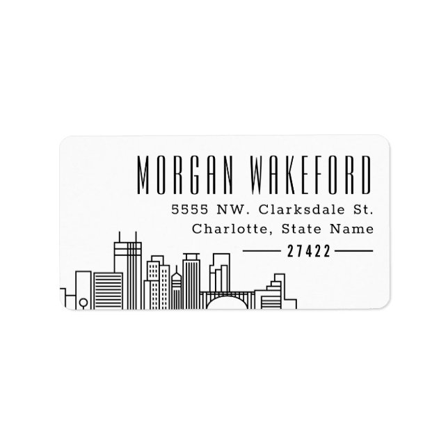 Minneapolis | Bold Stylized Skyline | Label (Front)
