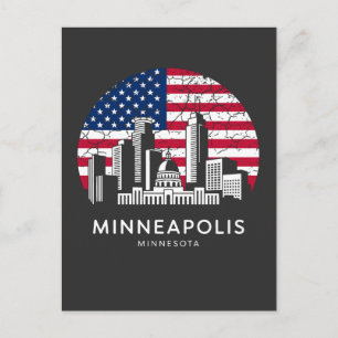Minneapolis City Minnesota Flag Postcard
