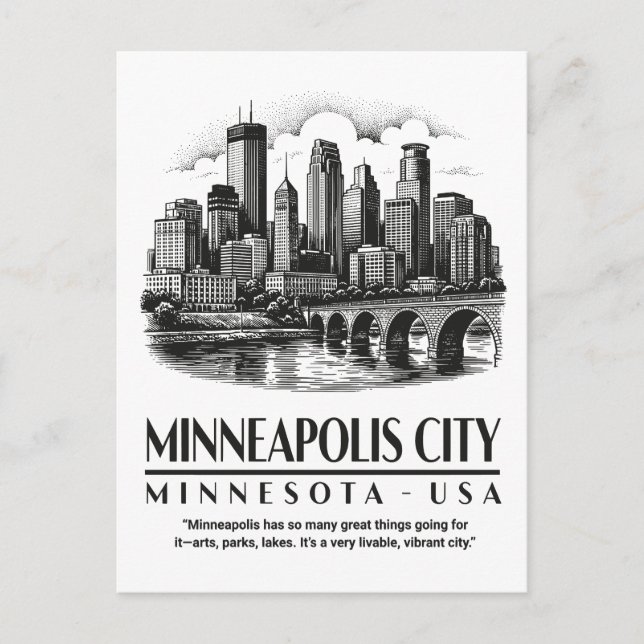 Minneapolis City Minnesota USA Postcard (Front)