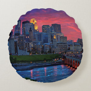 Minneapolis Eye Candy Round Pillow