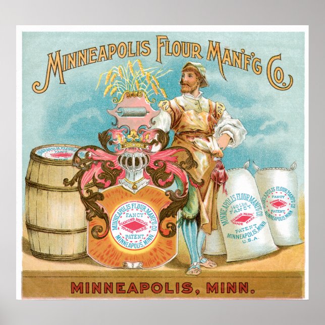 Minneapolis Flour Vintage Food Ad Art Poster (Front)