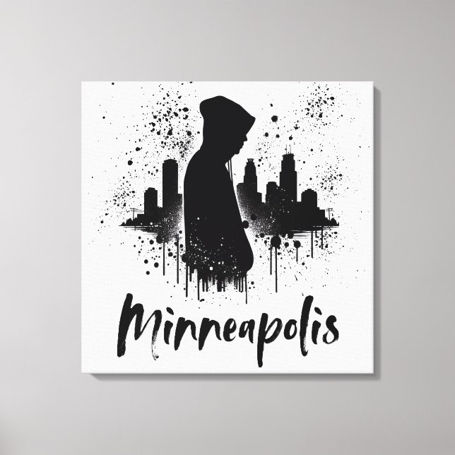 Minneapolis Ink Blot Skyline toile d'art (Recto)