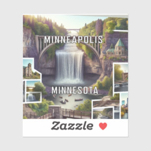 Minneapolis Minnesota 3 pouces Sticker en vinyle
