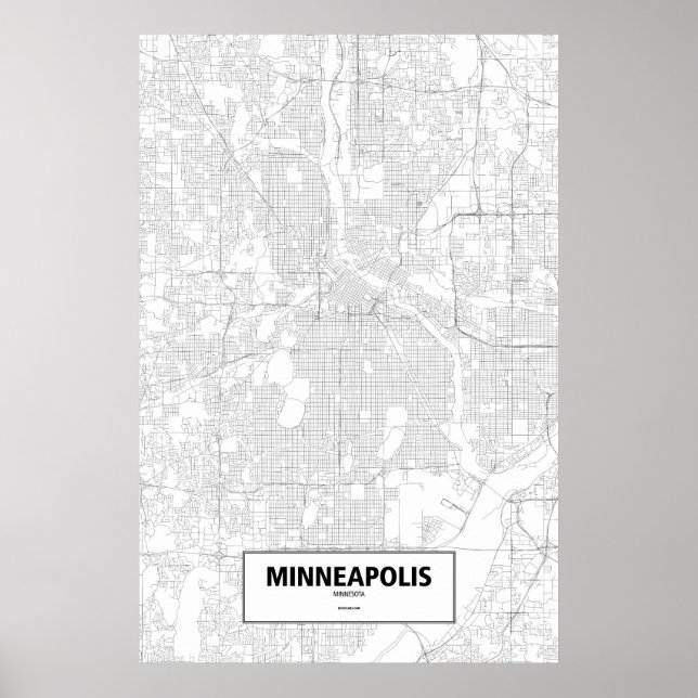 Minneapolis, Minnesota (black on white) Poster (Front)