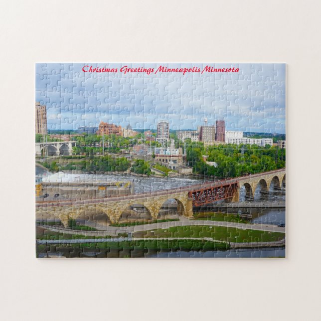 Minneapolis Minnesota .Christmas Greetings Jigsaw Puzzle (Horizontal)