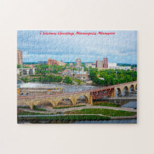 Minneapolis Minnesota .Christmas Greetings Jigsaw Puzzle