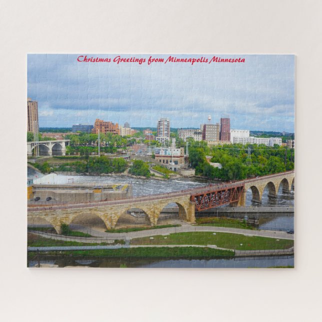 Minneapolis Minnesota .Christmas Greetings Jigsaw Puzzle (Horizontal)