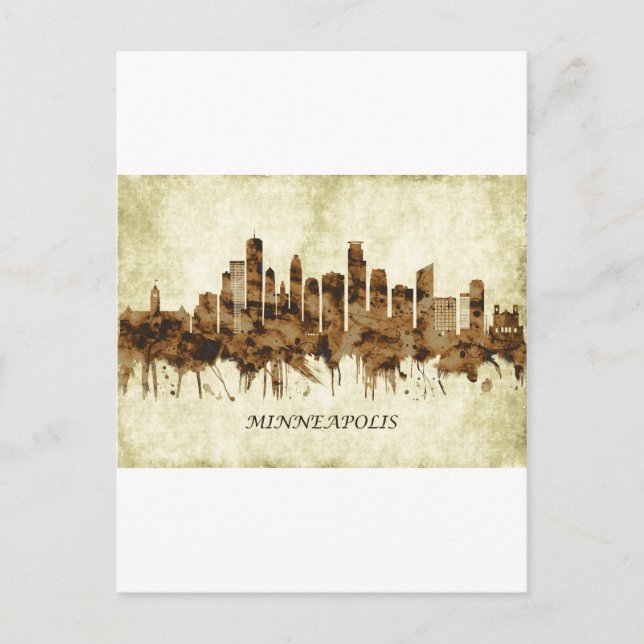 Minneapolis Minnesota Cityscape Holiday Postcard (Front)