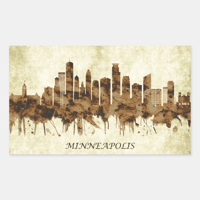 Minneapolis Minnesota Cityscape Sticker (Front)
