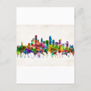 Minneapolis Minnesota Skyline Invitation Postcard