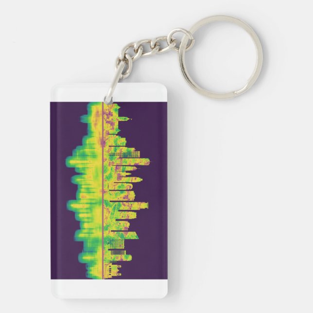 Minneapolis Minnesota Skyline Keychain (Back)