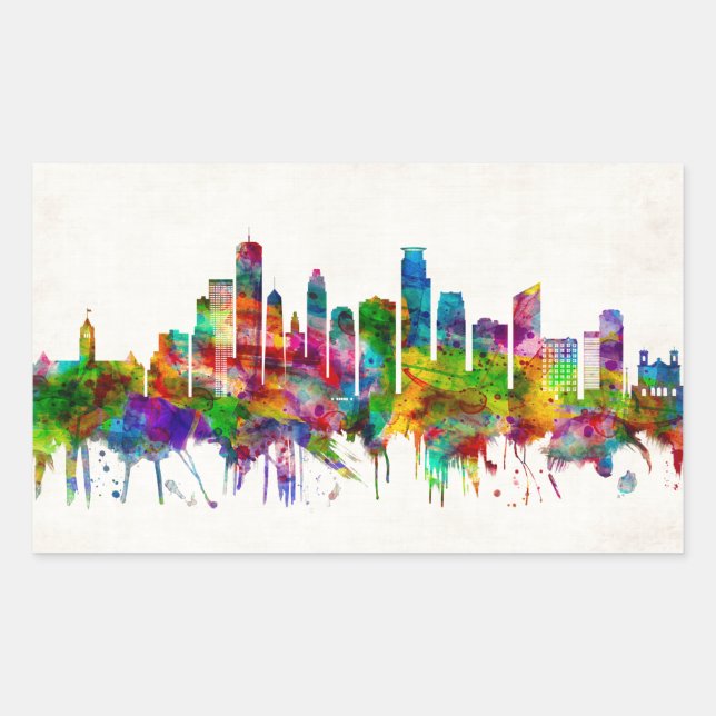 Minneapolis Minnesota Skyline Sticker (Front)