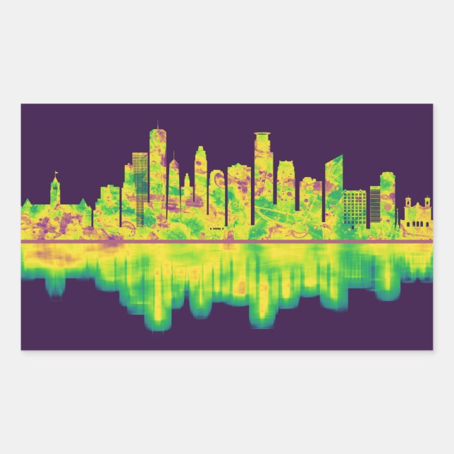 Minneapolis Minnesota Skyline Sticker (Front)
