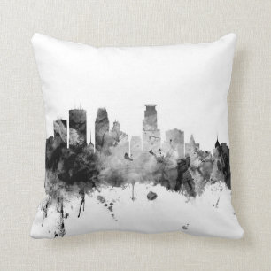 Minneapolis Minnesota Skyline Throw Pillow