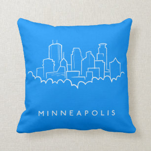 Minneapolis, Minnesota Skyline Throw Pillow