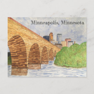Minneapolis, Minnesota Stone Arch Bridge Post Card