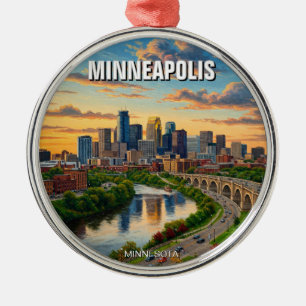 Minneapolis Minnesota Travel Metal Ornament