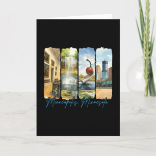 Minneapolis Minnesota Traveling Trip Brushstroke S Card