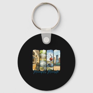 Minneapolis Minnesota Traveling Trip Brushstroke S Keychain
