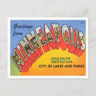 Minneapolis, Minnesota Vintage Big Letters Postcard