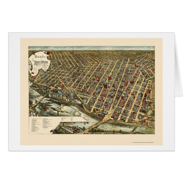 Minneapolis, MN Panoramic Map - 1891 (Front Horizontal)