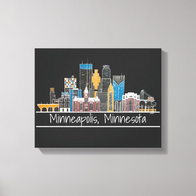 Minneapolis, MN Skyline Canvas Print (Front)