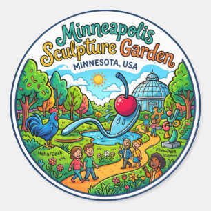 Minneapolis Sculpture Garden USA Classic Round Sticker