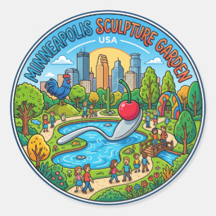 Minneapolis Sculpture Garden USA Classic Round Sticker