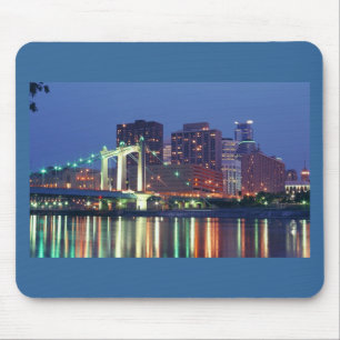 Minneapolis Skyline at night Mouse Pad