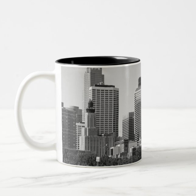Minneapolis Skyline In Daylight Two-Tone Coffee Mug (Left)