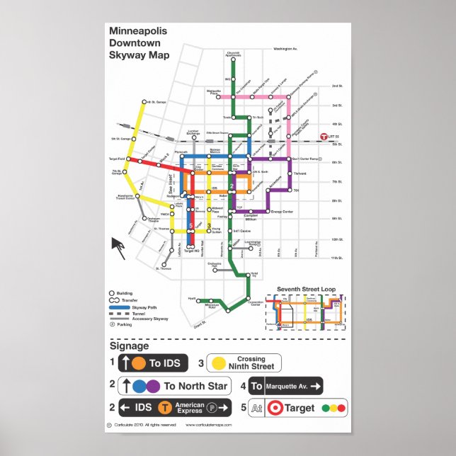 Minneapolis Skyway Map Poster (Front)