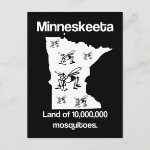 Minneskeeta Terre des moustiques Funny MN Carte po