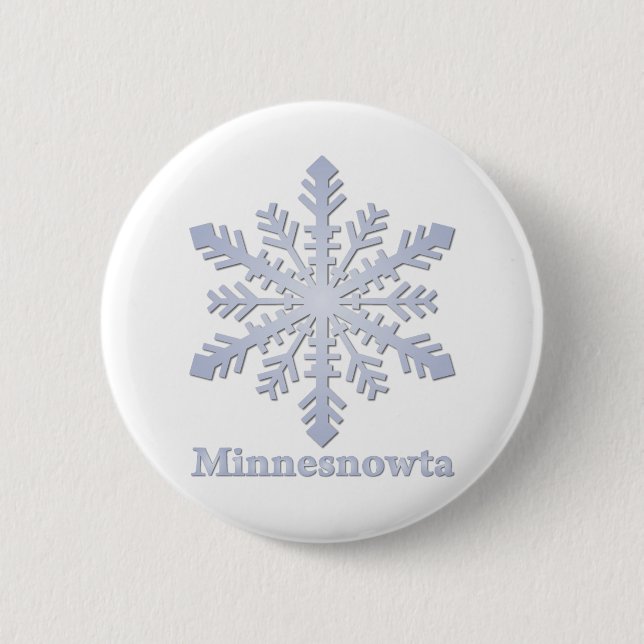 Minnesnowta Blue Snowflake 2 Inch Round Button (Front)