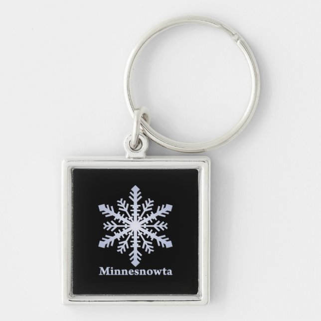 Minnesnowta Blue Snowflake Keychain (Front)