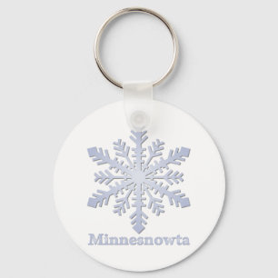 Minnesnowta Blue Snowflake Keychain