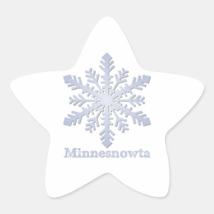 Minnesnowta Blue Snowflake Star Sticker