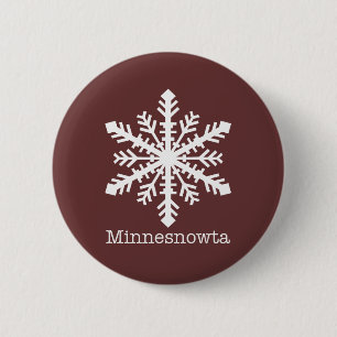 Minnesnowta Snowflake 2 Inch Round Button