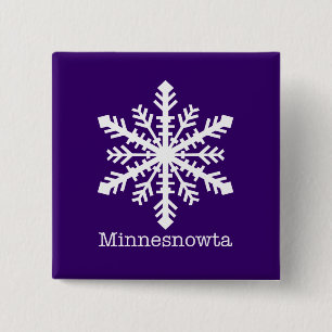 Minnesnowta Snowflake 2 Inch Square Button