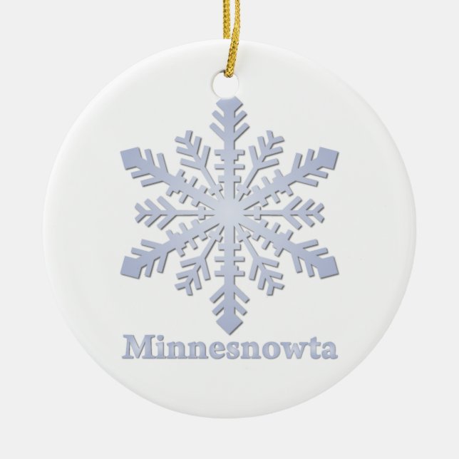 Minnesnowta Snowflake Ceramic Ornament (Front)