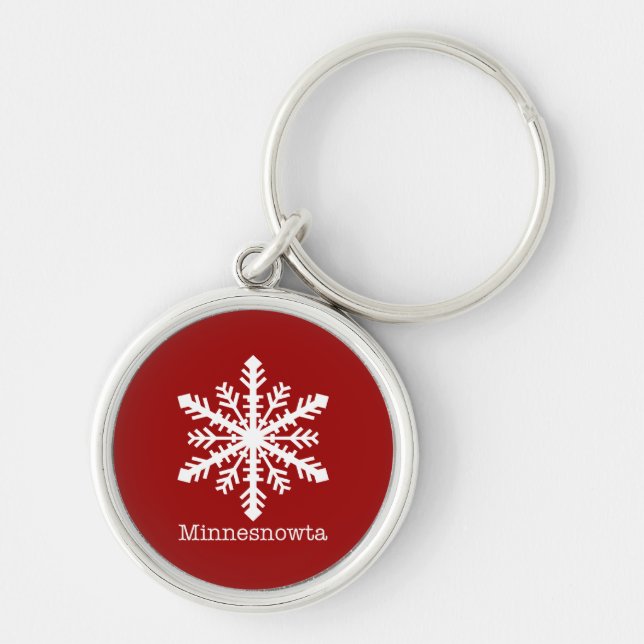 Minnesnowta Snowflake Keychain (Front)