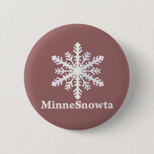 MinneSnowta with Snowflake 2 Inch Round Button