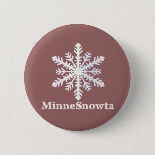 MinneSnowta with Snowflake 2 Inch Round Button (Front)