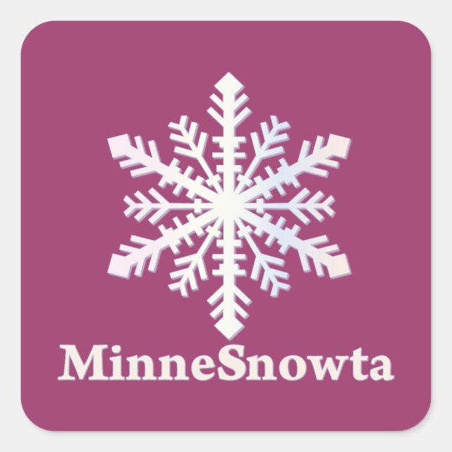 MinneSnowta with Snowflake Square Sticker (Front)