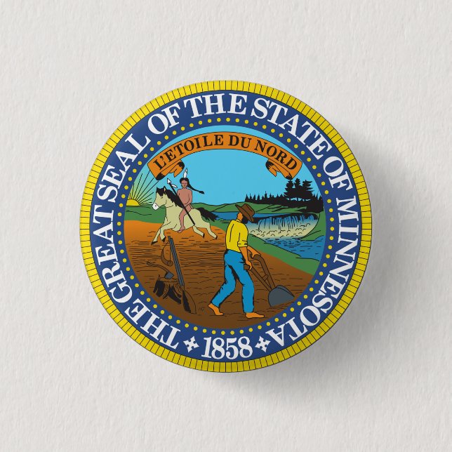 Minnesota 1 Inch Round Button (Front)