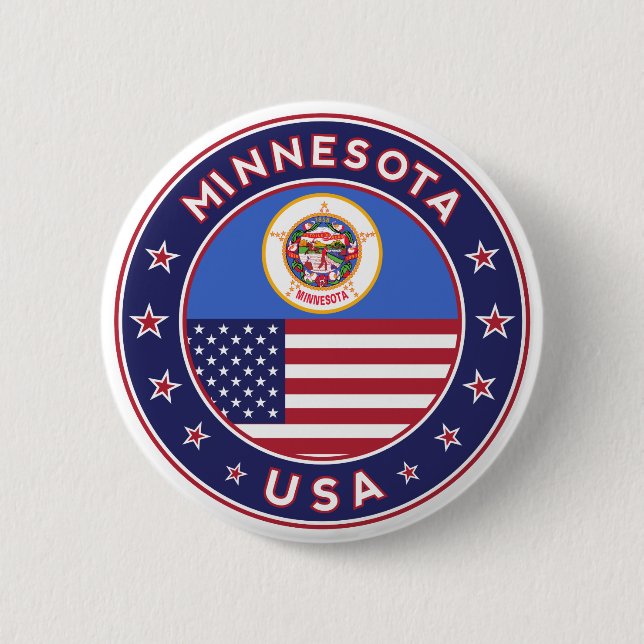 Minnesota 2 Inch Round Button (Front)